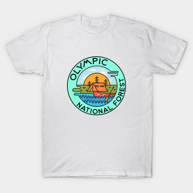 Olympic National Forest Washington Camping Canoe T-Shirt by DD2019